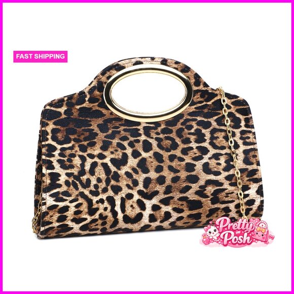 Handbags - Top Handle Clutch Evening Bag with Detachable Chain Crossbody Purse